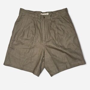 John Ashford Sport 100% Linen Pleated Shorts Men’s Size 34 Khaki 7” Inseam